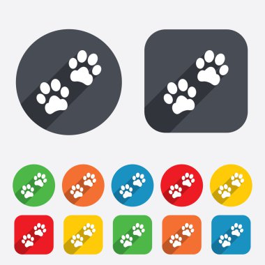 pençe işareti simgesi. köpek evcil hayvan adımları sembolü.