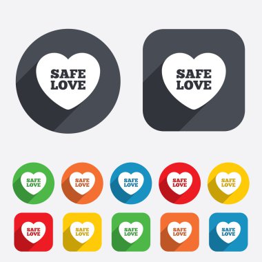 güvenli sevgi işareti simgesi. güvenli seks sembolü.