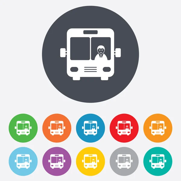 Icono de señal de autobús. Símbolo transporte público . — Vector de stock