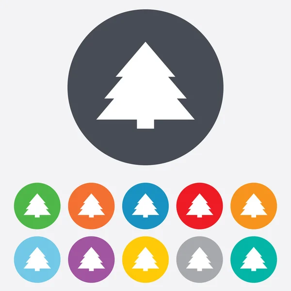 Kerstboom teken pictogram. vakantie knop. — Stockvector