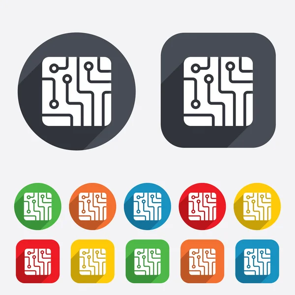 Printplaat teken pictogram. technologie symbool. — Stockvector