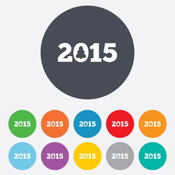 Feliz año nuevo 2015 icono de signo. Fecha del calendario . — Archivo Imágenes Vectoriales