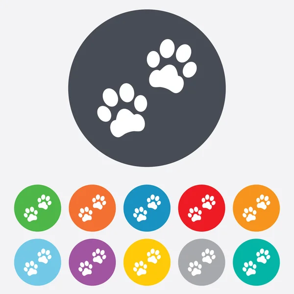 Icono de signo de pata. Perro mascotas pasos símbolo . — Vector de stock
