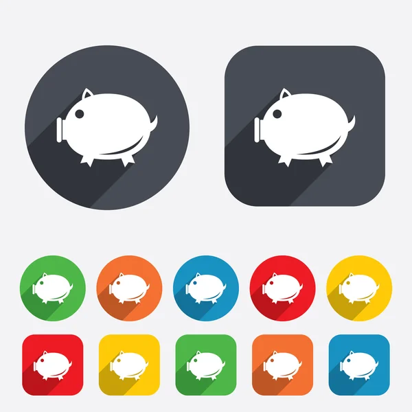 Piggy sign icon. Pork symbol. — Stock Vector