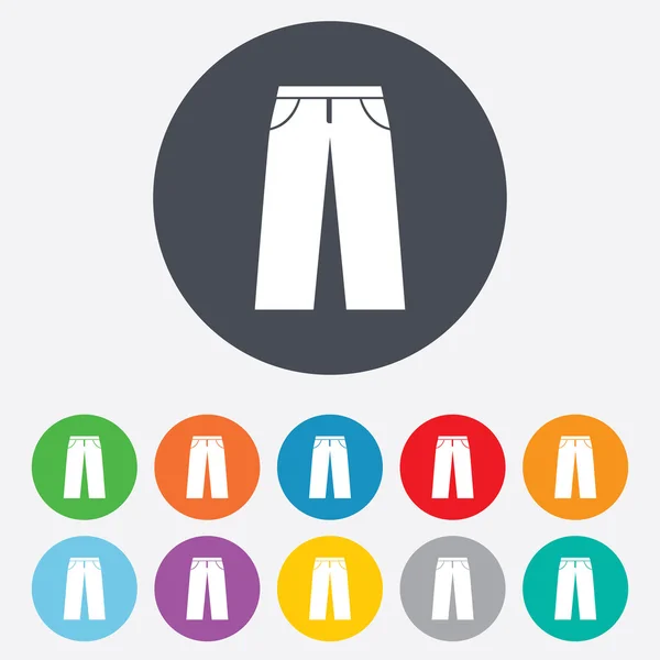 Pantalones vaqueros para hombre o signo icono. Símbolo de ropa . — Vector de stock