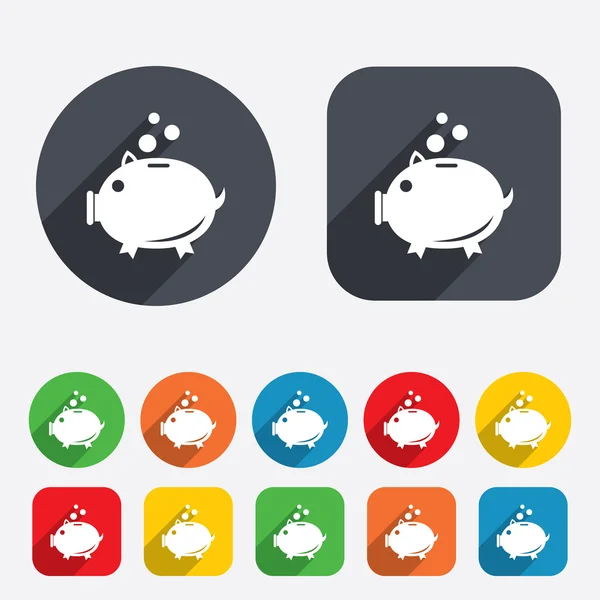 Piggy bank sign icon. Moneybox symbol. — Stock Vector
