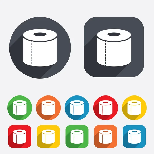 Wc-papier teken pictogram. toilet roll symbool. — Stockvector