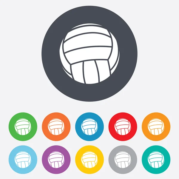 Icona del cartello della pallavolo. Spiaggia simbolo dello sport . — Vettoriale Stock