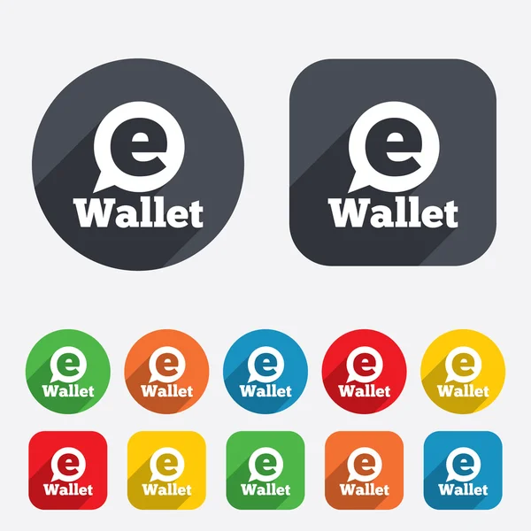 Ewallet 기호 아이콘입니다. 전자 지갑 기호. — 스톡 벡터
