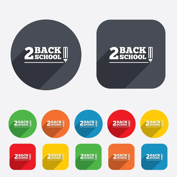 Terug naar school teken pictogram. terug 2 school symbool. — Stockvector