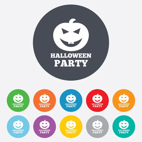 Halloween pumpkin sign icon. Halloween party. — Stock Vector