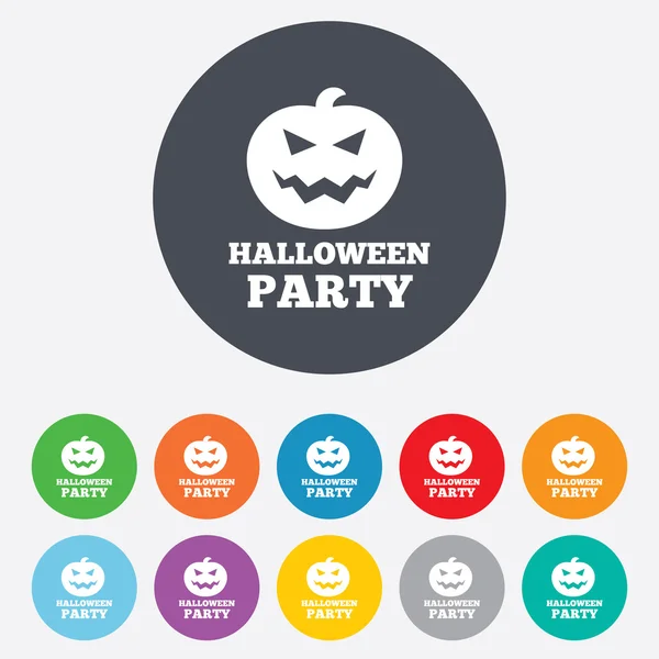 Halloween pumpkin sign icon. Halloween party. — Stock Vector