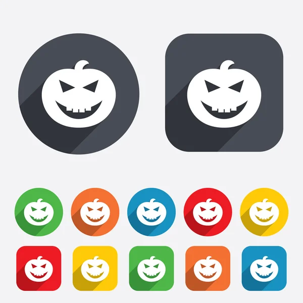 Halloween pumpkin sign icon. Halloween party. — Stock Vector