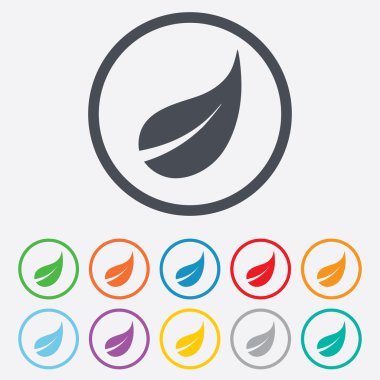 yaprak işareti simgesi. taze ürün simgesi.