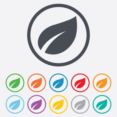 yaprak işareti simgesi. taze ürün simgesi.