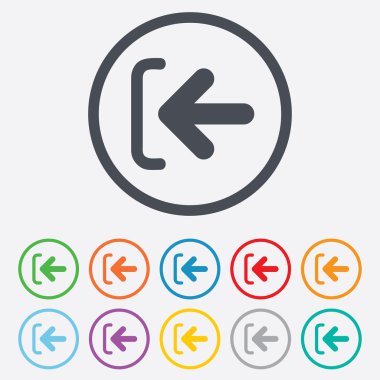 giriş işareti simgesi. sembol olarak oturum açın. ok.