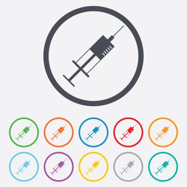 şırınga işareti simgesi. tıp sembolü.