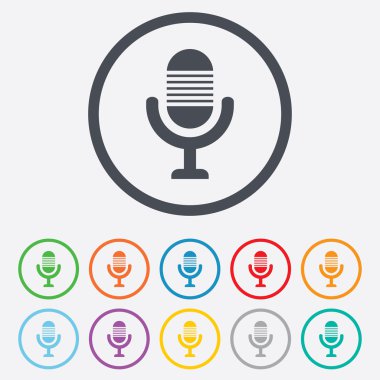 mikrofon simgesi. hoparlör simgesi. canlı müzik işareti