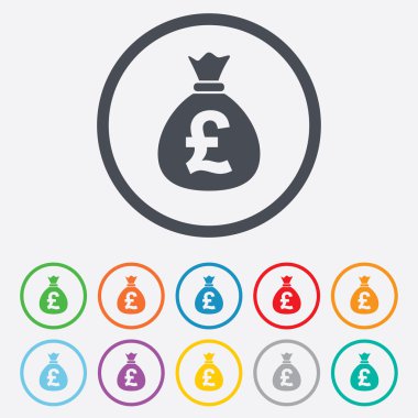 para çantası işareti simgesi. pound gbp para birimi.