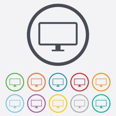 bilgisayar geniş ekran monitör işareti simgesi.