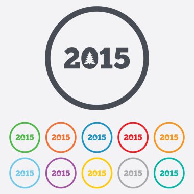 mutlu yeni yıl 2015 işareti simgesi. takvim tarihi.