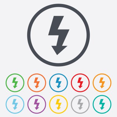 Foto flaş işareti simgesi. Yıldırım sembolü.