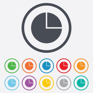 pasta grafiği grafik işareti simgesi. Diyagram düğmesi.