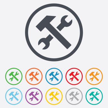 Onarım aracı işareti simgesi. hizmet simgesi.