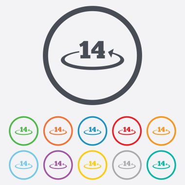 14 gün işareti simgesi içinde malların iadesi.