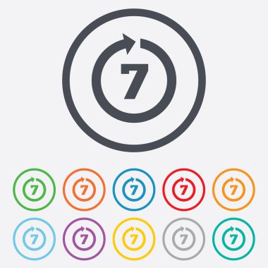 7 gün işareti simgesi içinde malların iadesi.