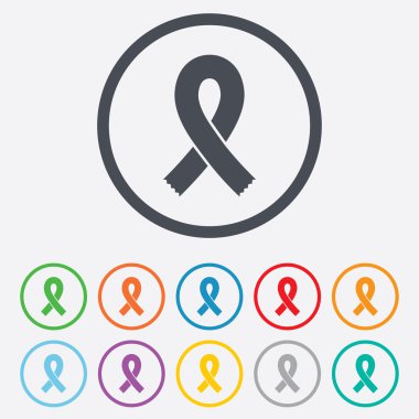 Şerit işareti simgesi. Meme Kanseri Bilinçlendirme sembolü