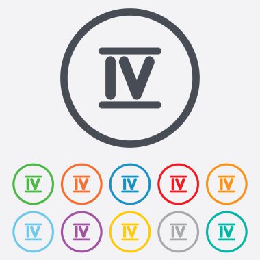 Romen rakamı dört simge. Roma dördüncü işareti.