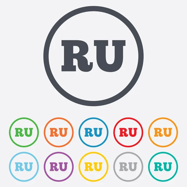 Icono de signo de idioma ruso. Traducción de EF — Vector de stock