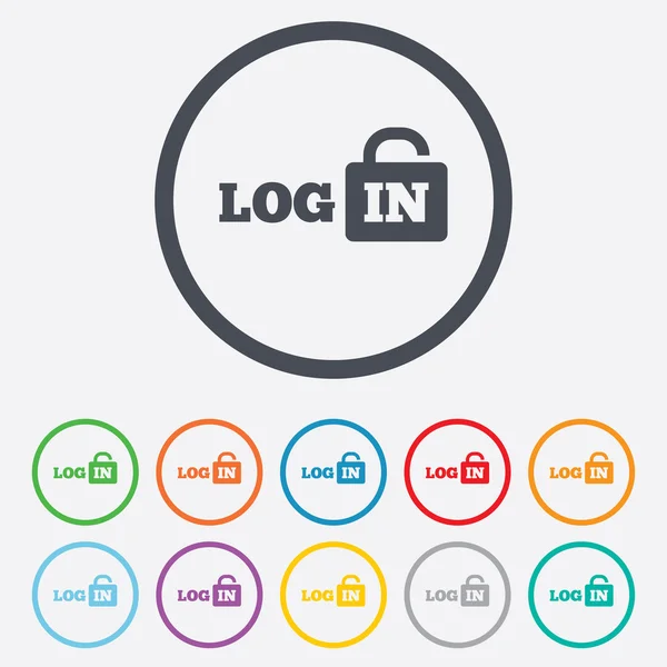 Login-Symbol. Symbol eintragen. Schleuse. — Stockvektor