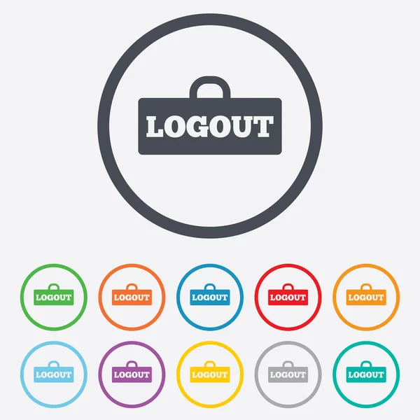 Logout sign icon. Log out symbol. Lock. — Stock Vector