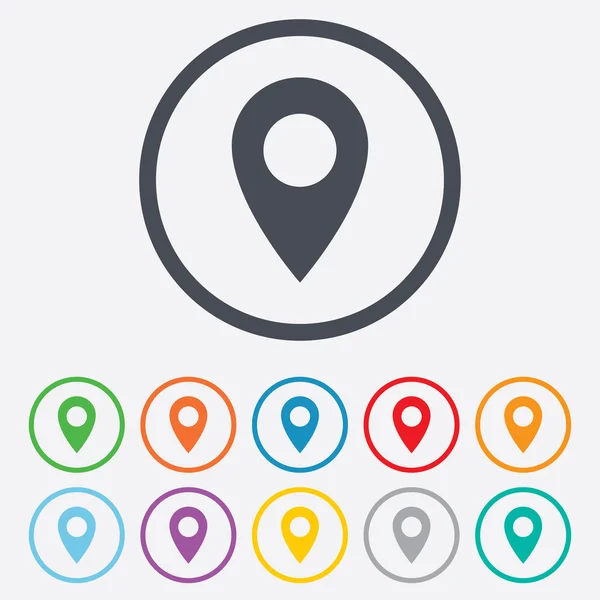 Aanwijzer Kaartpictogram. GPS locatie-symbool. — Stockvector