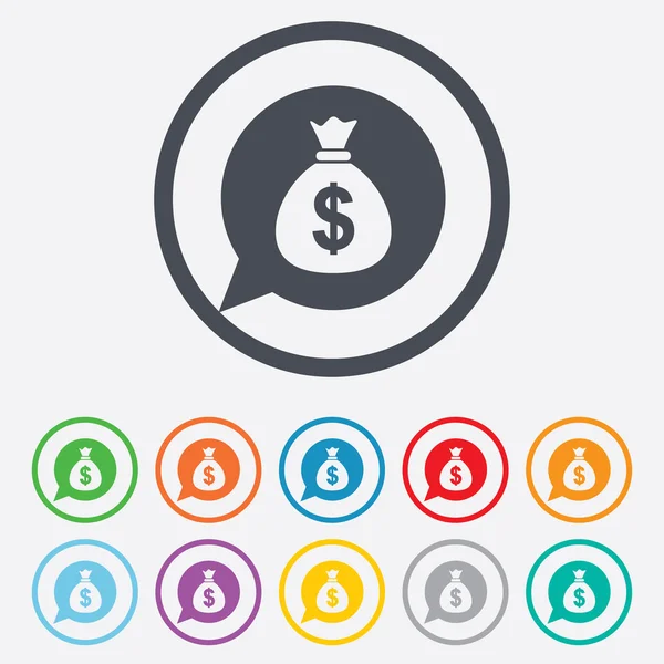 Geld tas teken pictogram. dollar usd-valuta. — Stockvector