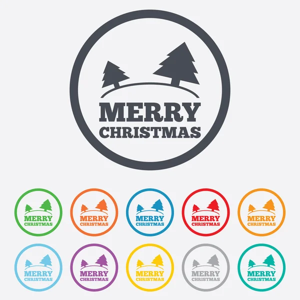 Icono de signo de Navidad feliz. símbolo de los árboles. — Stockvector