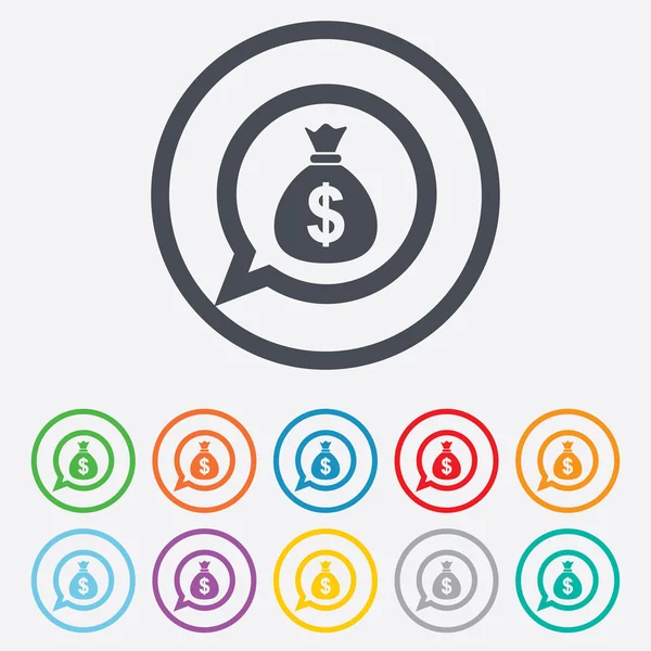 Geld tas teken pictogram. dollar usd-valuta. — Stockvector