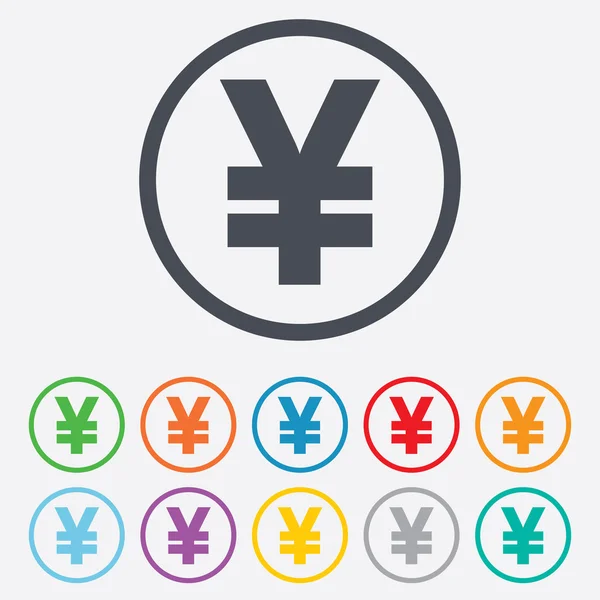 Ícone de sinal de iene. Símbolo da moeda JPY . — Vetor de Stock