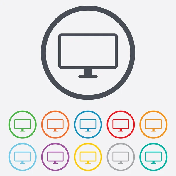 Teken het pictogram computer breedbeeld monitor. — Stockvector