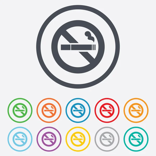 No Smoking sign icon. Cigarette symbol. — Stock Vector