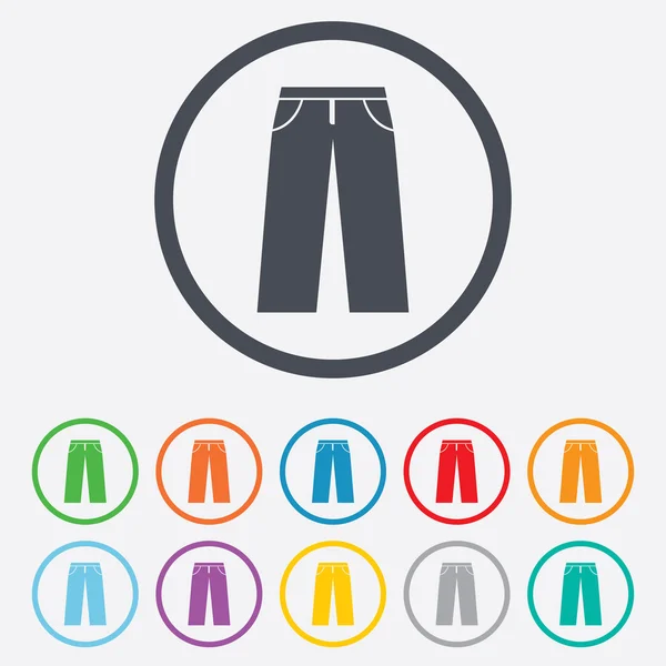 Pantalones vaqueros para hombre o signo icono. Símbolo de ropa . — Vector de stock