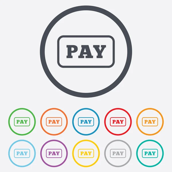 Pay-Zeichen-Symbol. Einkaufstaste. — Stockvektor