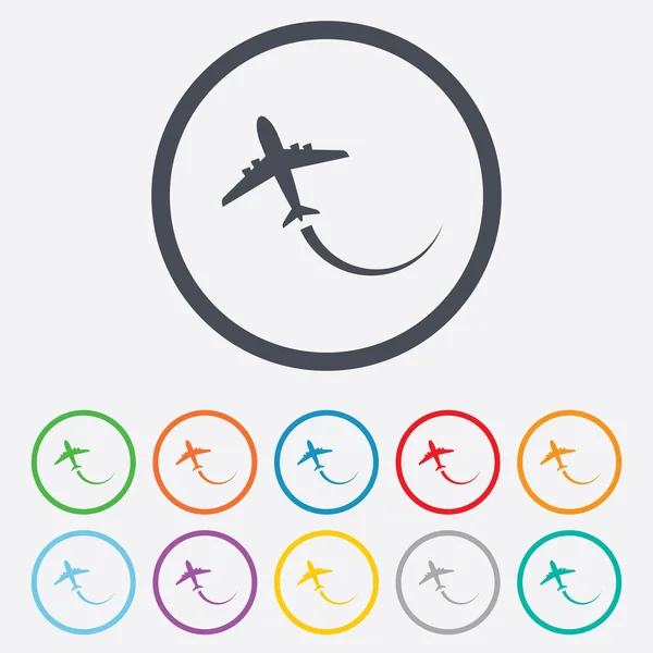Icono de signo de avión. Viaje símbolo de viaje . — Vector de stock