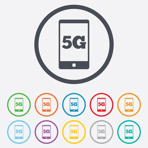 Segno 5G. Tecnologia delle telecomunicazioni mobili . — Vettoriale Stock