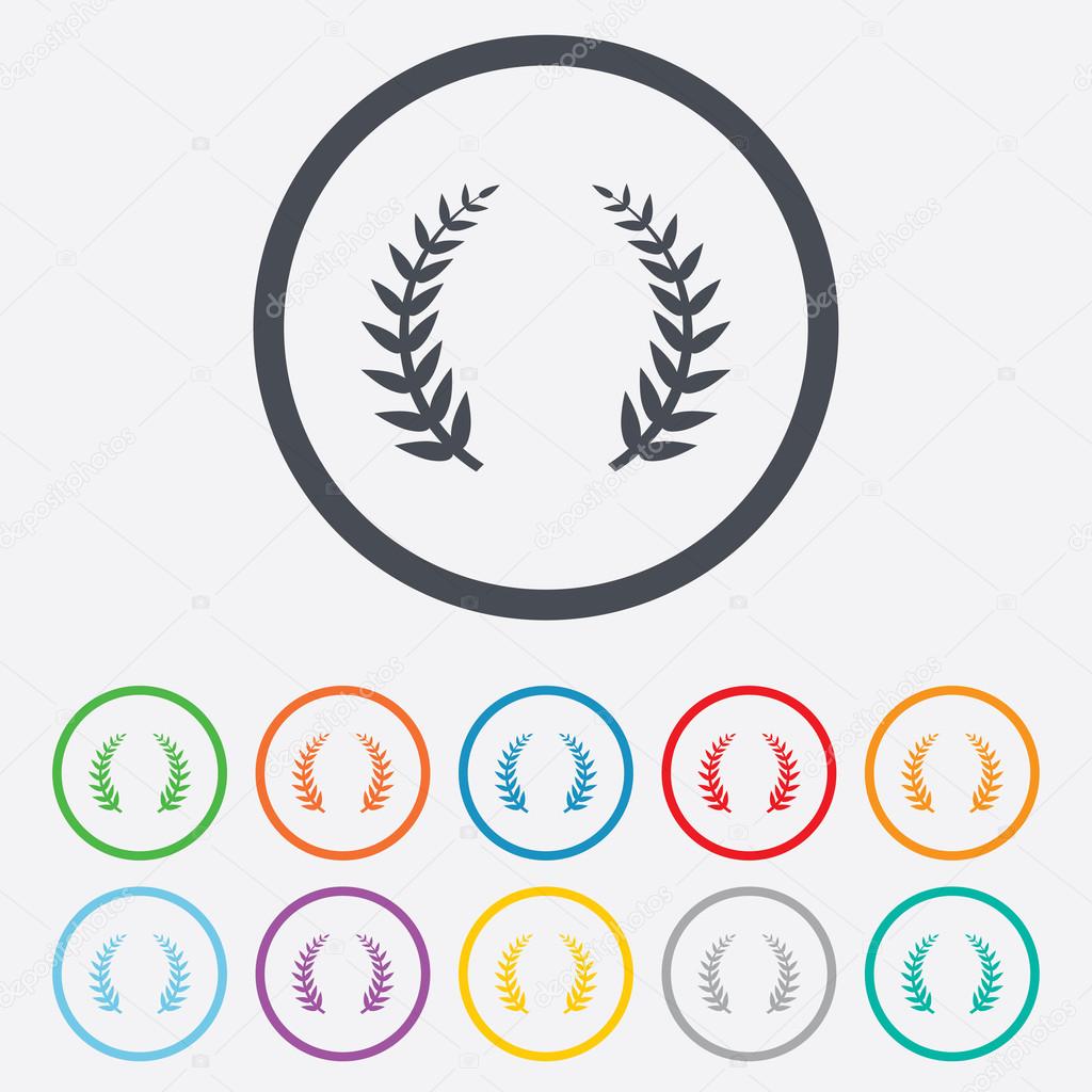 Laurel Wreath sign icon. Triumph symbol.