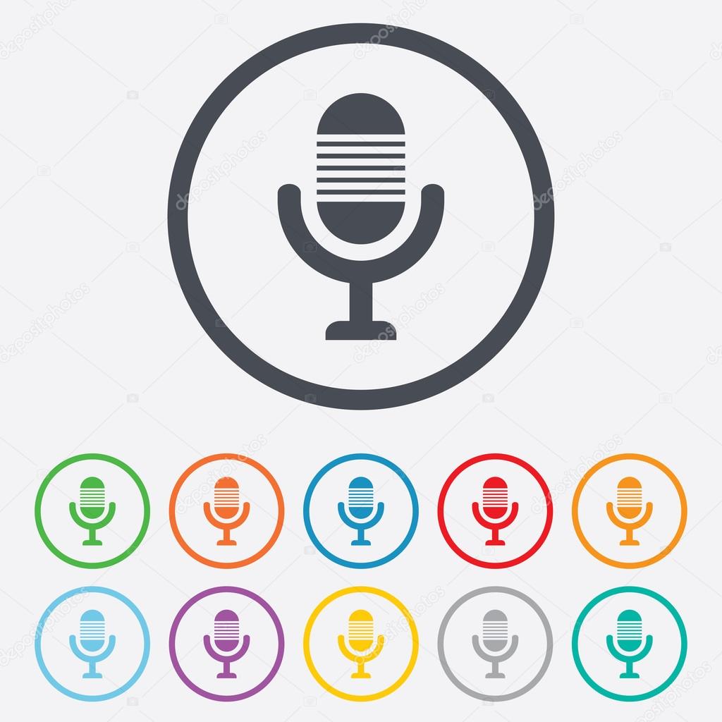 Microphone icon. Speaker symbol. Live music sign Stock Vector Image by ©Blankstock 54923599
