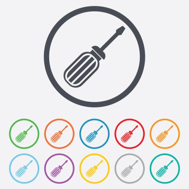 tornavida aracı işareti simgesi. sembol tamir.