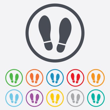 Künye ayakkabı işareti simgesi. Ayakkabı yazdırma simgesi